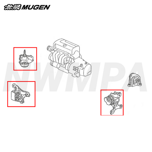 MUGEN ENGINE MOUNT SET - 3 PIECE SET - 01-05 CIVIC SI - '02-'06 RSX TYPE S